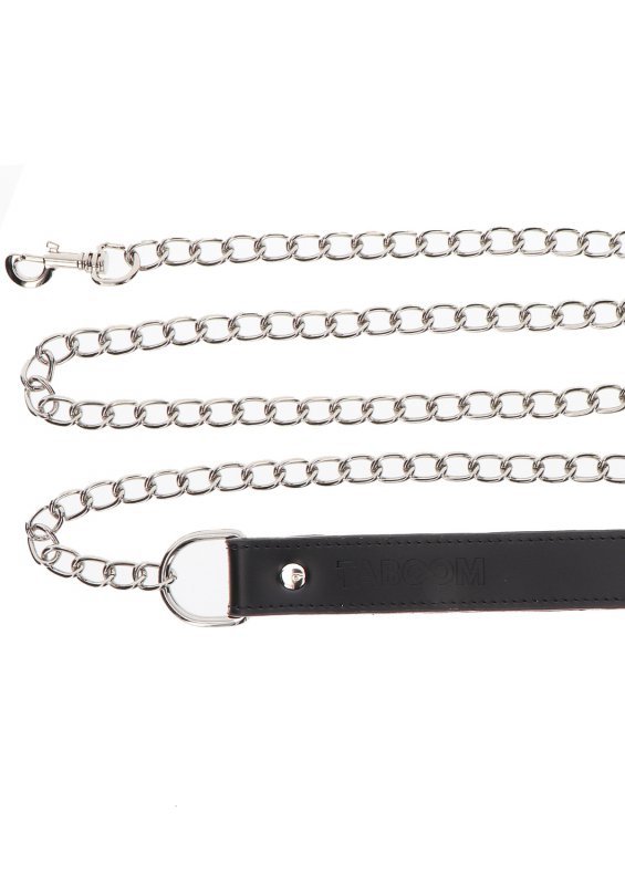 Taboom Chain Leash Black - smycz z czarnym uchwytem z ekoskóry (czarny)