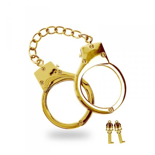 Taboom Gold Plated BDSM Handcuffs - metalowe kajdanki (złote)