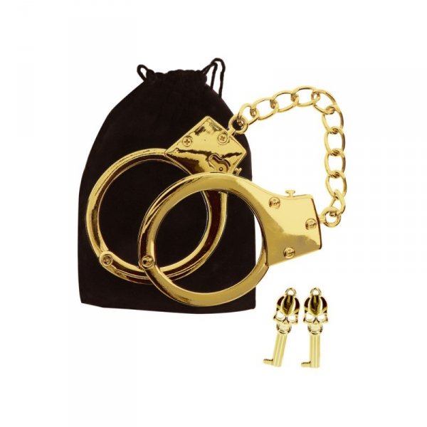 Taboom Gold Plated BDSM Handcuffs - metalowe kajdanki (złote)