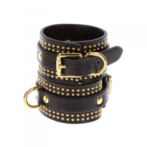 Taboom kajdanki na nadgarstki Vogue Studded Wrist Cuffs Set - wiązanie (czarny)