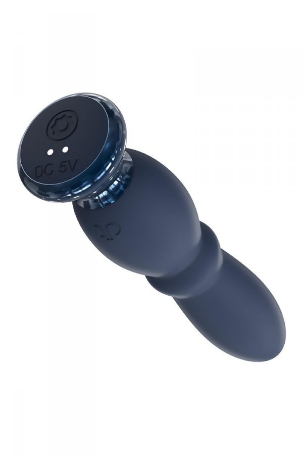 Dream Toys Glam Beaded Anal Vibe - korek analny z wibracjami (granatowy)