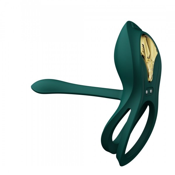 Zalo Bayek Wearable Massager Turquoise Green - wibrujący pierścień na penisa (czarny)