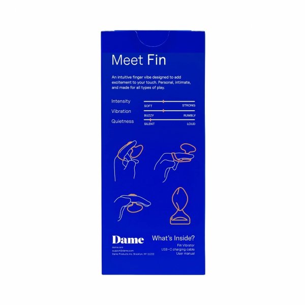 Dame Fin 2.0 Finger Vibrator Citrus - wibrator na palec (żółty)
