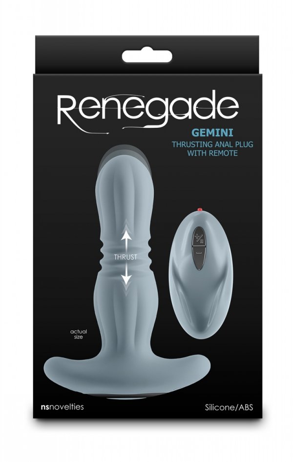 NS Novelties Gemini Grey - korek analny z wibracjami (szary)