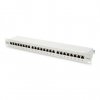 Digitus Panel krosowy (patch panel) 19'' 24x RJ45, LSA poziom, kat.6, ekranowany, 1U, szary, prowadnica kabli