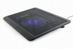 GEMBIRD PODSTAWKA CHŁODZĄCA POD NOTEBOOKA 15 1X WENTYLATOR 12CM, PODŚWIETLENIE LED, NBS-1F15-04