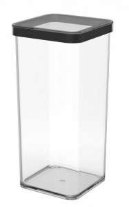Rotho Pojemnik na przysmaki kwadratowy 1.5L LOFT transparentny/czarny