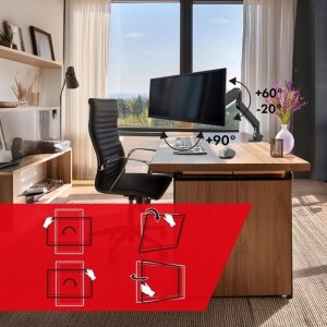 MACLEAN UCHWYT BIURKOWY DO MONITORA LCD 17-57, 27KG, VESA MAX 200X200 PODWÓJNE RAMIĘ MC-968