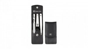 Zestaw podróżny Zwilling Classic Inox – czarne, skórzane etui, 3 elementy - Czarny