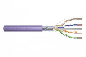 Digitus Kabel instalacyjny kat.6, F/UTP, B2ca, AWG 23/1, LSOH, 100m, fioletowy, karton