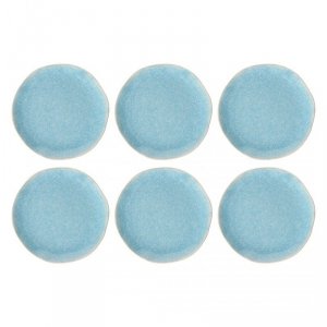 ROSE&TULIPANI CONCERTO FUSE AZZURRO Zestaw 6 talerzy do sałatek 22 cm