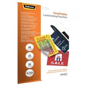 LAMINATOR POUCH EASYDISPLAY A4 80 25PCS 5601703 FELLOWES