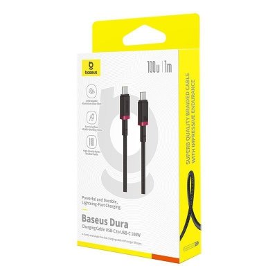 Kabel Baseus Dura Typ C-Typ C 100W 1m (czerwono-czarny)