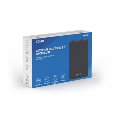 SAVIO ZEWNĘTRZNA OBUDOWA NA DYSK HDD/SDD 2,5&quot;, USB 3.0, AK-65