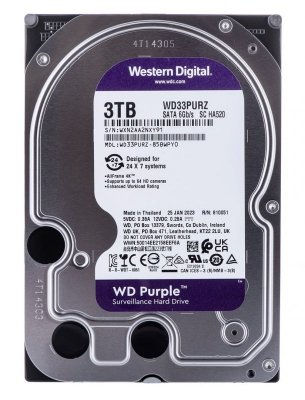 Dysk HDD WD Purple WD33PURZ (3 TB ; 3.5&quot;; 256 MB; 5400 obr/min)