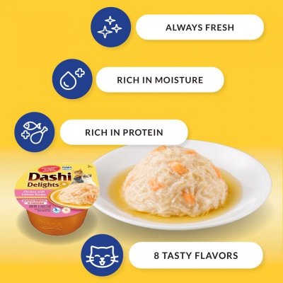 INABA DASHI DELIGHTS Kurczak z Płatkami Boni  70g bulion dla kota