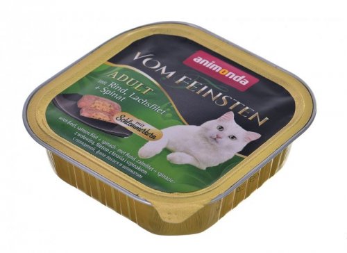 ANIMONDA Vom Feinsten Classic Cat wołowina, łosoś szpinak - mokra karma dla kota - 100g