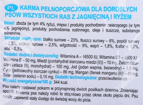 DOLINA NOTECI Rafi z jagnięciną i ryżem - sucha karma dla psa - 10kg