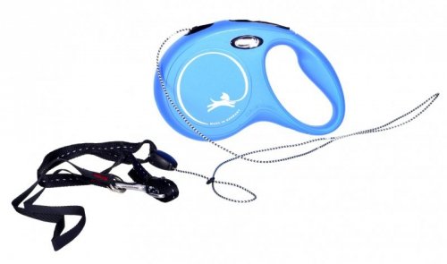 Smycz flexi automatyczna New Classic S linka 8 m - dla psa do 12 kg, kolor niebieski