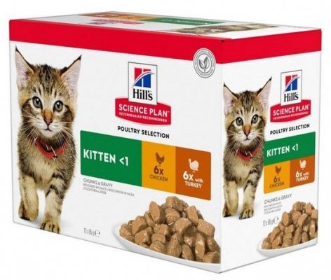 HILL&#039;S Feline Kitten Multipack Poultry - saszetka 12x85g