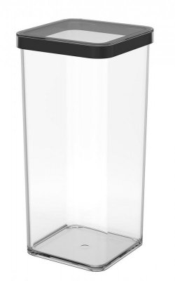 Rotho Pojemnik na przysmaki kwadratowy 1.5L LOFT transparentny/czarny