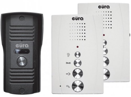 DOMOFON &#039;EURA&#039; ADP-51A3 &#039;DIFESA&#039; - 1-rodzinny, 2 unifony, interkom, (biały)