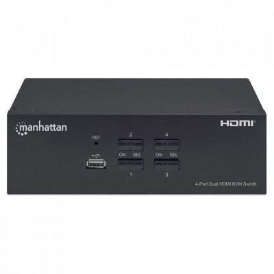 MANHATTAN PRZEŁĄCZNIK KVM HDMI/USB 4X1 DUAL-MONITO