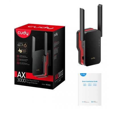 Wzmacniacz sygnału WIFI CUDY RE3000 LAN 1xGigabit AX3000 Dual Band Wi-Fi 6 Mesh
