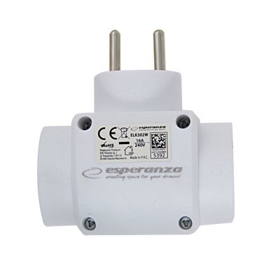 ESPERANZA ROZGAŁĘŹNIK ELEKTRYCZNY 3 GNIAZDA BIAŁY ELK302W
