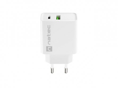 NATEC ŁADOWARKA SIECIOWA RIBERA USB-A + USB-C 20W POWER DELIVERY BIAŁA NUC-2061