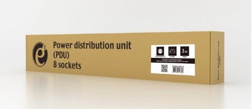 GEMBIRD LISTWA ZASILAJĄCA RACK 19&quot; PDU EG-PDU-014-FC14 1U, 16A, 8X FRANCUSKIE GNIAZDO, WTYK C14, KABEL 3M
