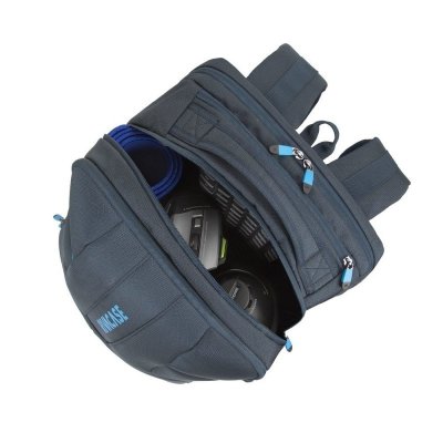 RIVACASE PLECAK NA LAPTOP DLA GRACZY 17,3&quot; BORNEO, GRANATOWY, GAMING, Z MATERIAŁU WODOODPORNEGO