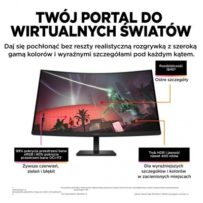MONITOR HP LED, QHD 32&quot; OMEN 32c (780K6E9) 165Hz