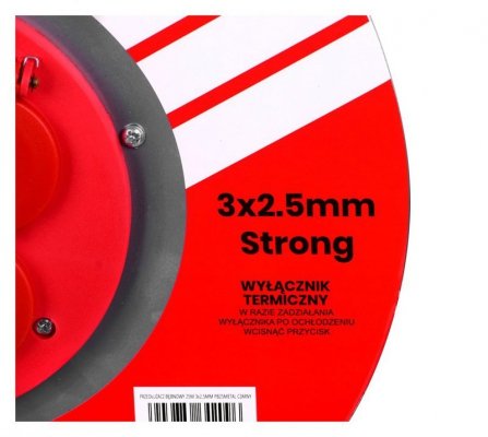 Przedłużacz elektryczny  bębnowy 25M VERTEX 3x2,5mm PB25METAL czarny
