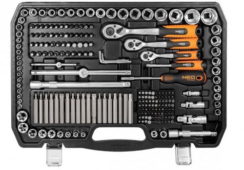 Zestaw kluczy Neo Tools 300 elementów 1/2&quot;, 3/8&quot;, 1/4&quot;