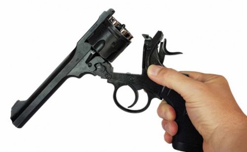 Rewolwer WEBLEY MKVI .455 Service kal.5,5 mm Diabolo łuski 6-strzał. lufa 6&quot; CO2 Battlefield Ekp do17J