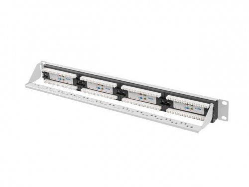 LANBERG PATCH PANEL 24 PORT 1U 19&quot; KAT.6A UTP SZARY PPUA-1024-S