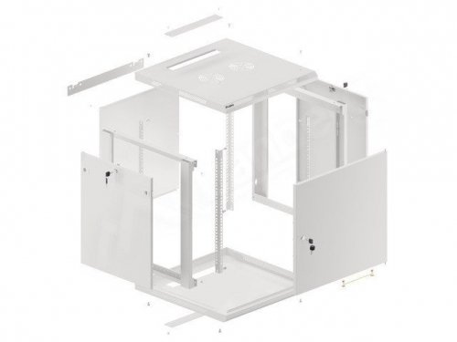 LANBERG SZAFA WISZĄCA RACK 19&quot; 12U 600X600 DRZWI METALOWE SZARA (FLAT PACK) WF01-6612-00S