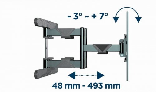 GEMBIRD REGULOWANY UCHWYT ŚCIENNY LCD 40&quot;-80&quot; VESA MAX 600 X 400MM, DO 50KG