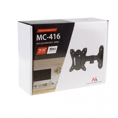 MACLEAN UCHWYT DO TELEWIZORA LUB MONITORA MAX. VESA 100X100, 13-32&quot;, 30KG, CZARNY MC-416