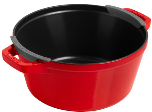 Zestaw 3 naczyń żeliwnych z pokrywką Staub - 24 cm, Czerwony