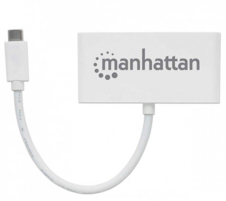 Manhattan 163552 huby i koncentratory USB 3.2 Gen 1 (3.1 Gen 1) Type-C 5000 Mbit/s Biały