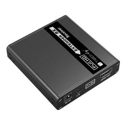Techly IDATA EXT-E223 przedłużacz AV Nadajnik i odbiornik AV Czarny