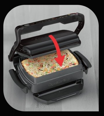 Grill elektryczny Tefal OptiGrill+ GC 714834  (Forma do pieczenia; składany; 2000W; kolor czarny)