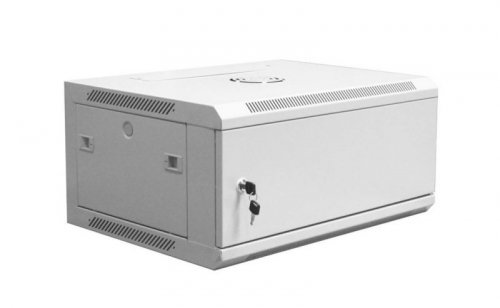 Szafa sieciowa wisząca 19&quot; 4U rack 600x450, drzwi pełne, szary, niedzielona, złożona, 60kg