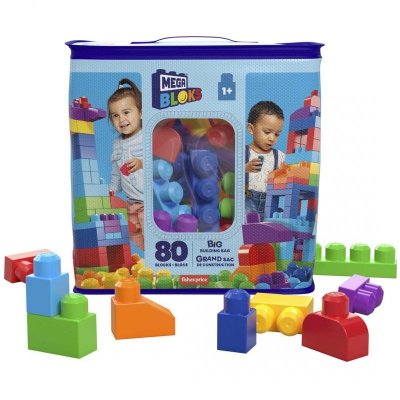 Klocki Mega Bloks First Builders CYP72/DCH63 80 elementów Torba niebieska