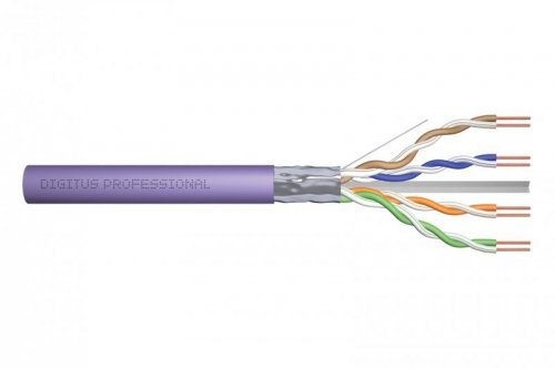 Digitus Kabel instalacyjny kat.6, F/UTP, B2ca, AWG 23/1, LSOH, 100m, fioletowy, karton