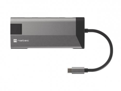 NATEC MULTIPORT ADAPTER FOWLER PLUS USB-C-&gt; USB 3.0 3X, HDMI 4K, USB-C PD, RJ45, MICRO SD NMP-1690