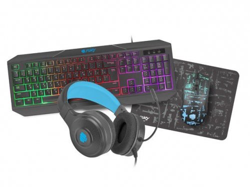 ZESTAW DLA GRACZY 4W1 FURY THUNDERSTREAK 3.0 KLAWIATURA+MYSZ+SŁUCHAWKI+PODKŁADKA RU LAYOUT