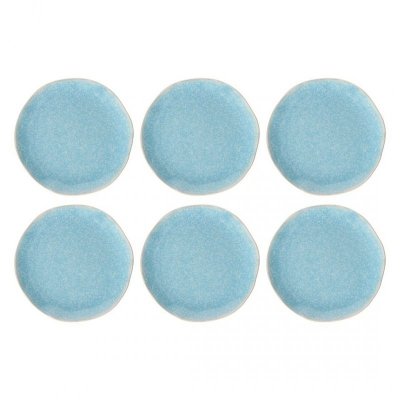 ROSE&TULIPANI CONCERTO FUSE AZZURRO Zestaw 6 talerzy do sałatek 22 cm